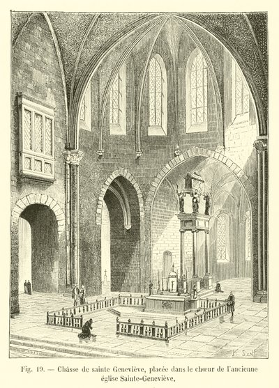 Chase of Saint Genevieve, plassert i koret til den gamle Sainte-Genevieve-kirken av French School