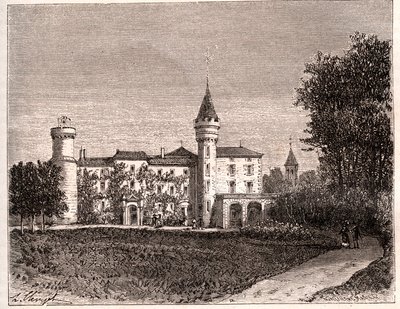 Chateau de Lamartine - 71520 Saint Point - engraving in “La France illustree: geography, history, statistical administration” by V.A. Malt-Brown. 1884 av French School