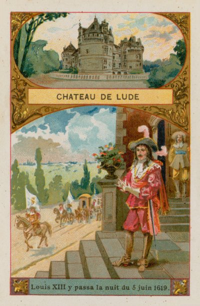 Chateau de Lude, der Louis XIII (1601-1643) tilbrakte natten til juni 1619 av French School
