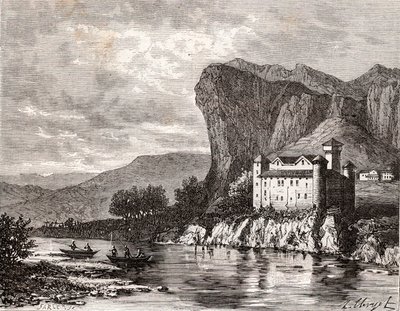 Chateau de la Caze en Lozere - engraving in “La France illustree: geography, history, statistical administration” by V.A. Malt-Brown. 1884 av French School