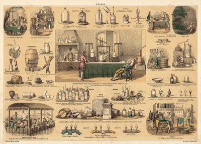 Kjemi (farge litho) av French School