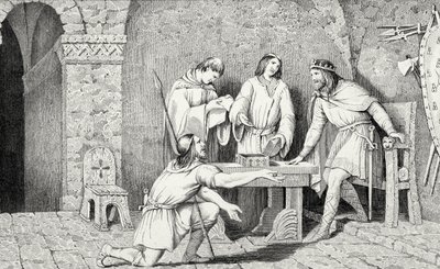 Childeric I (d.481) og historien om de to halvdelene av gullmynten, fra 