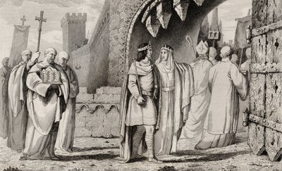 Chilperic I (539-84) i en religiøs prosesjon, fra 