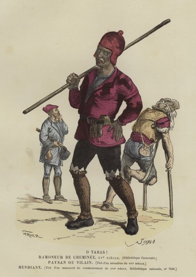 Skorsteinsfeier, bonde og tigger, 1400-tallet av French School