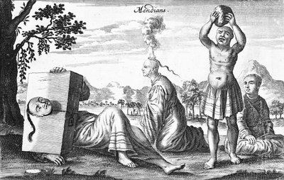 Kinesiske Mendians utfører selvpåførte handlinger, 1664 av French School