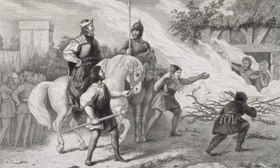 Chlotaire I (497-561) brenner sin opprørske sønn og familie, fra 