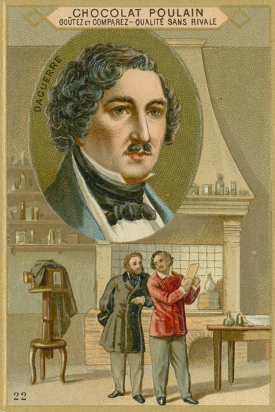 Chocolate Poulain handelskort, Louis Daguerre av French School