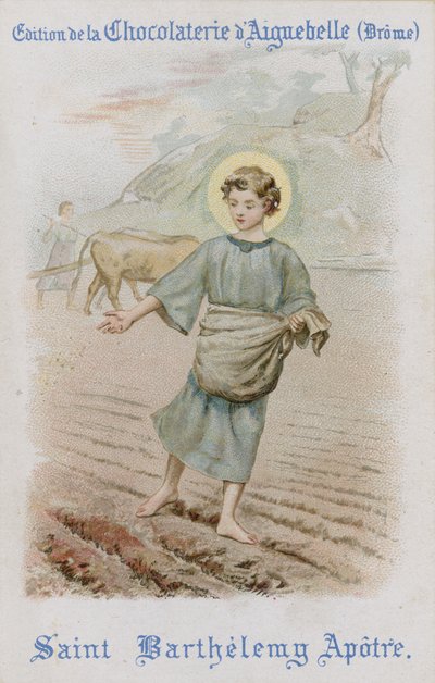 Aiguebelle sjokolade byttekort (chromolitho) av French School