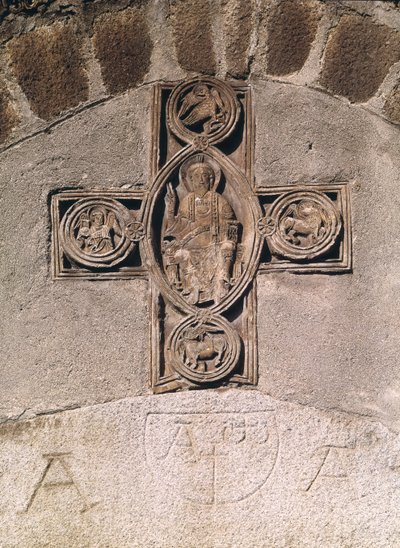 Kristus i majestet med symboler for evangelistene, 9.-10. århundre av French School