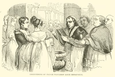 Dåp av prins Napoleon Louis Bonaparte (gravering) av French School