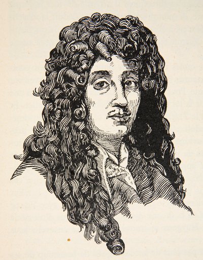 Christiaan Huygens, kopi av Boris Mestchersky (d.1957) illustrasjon fra Histoire de la Nation Francaise, Sciences, Volumes I & II, av Gabriel Hanotaux (1853-1944), 1924 av French School