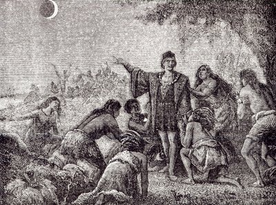 Christopher Columbus spådde måneformørkelsen for innbyggerne på Jamaica i 1504 av French School