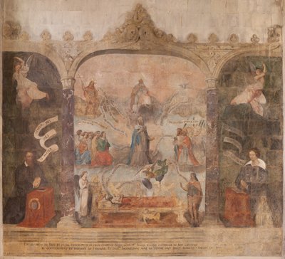 Kirke (Døperen Johannes kirke). Interiør. Kapell Saint-Fursy. Veggmalerier. Forherligelsen av Maria (freskomaleri kjent som den gode død). Begynner på 1600-tallet. av French School