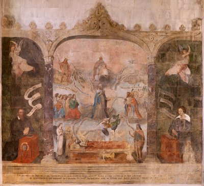 Kirke (Døperen Johannes kirke). Interiør. Kapell Saint-Fursy. Veggmalerier. Forherligelsen av Maria (freskomaleri kjent som den gode død). Begynner på 1600-tallet. av French School