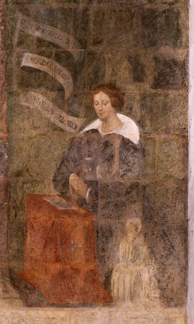 Kirche (Eglise Saint-Jean-Baptiste). Innenraum. Kapelle Saint-Fursy. Wandmalereien. Die Verherrlichung Mariens (Fresko genannt der gute Tod). Anfang 17. Jahrhundert von French School