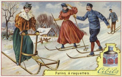 Cibils-kort med ski og aking av French School