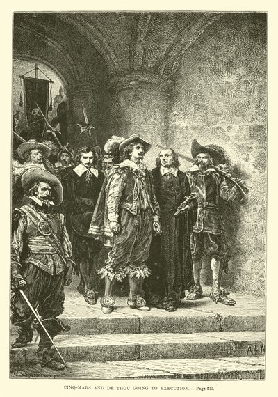 Cinq-Mars og de Thou skal henrettes av French School