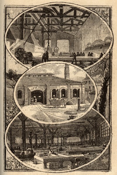 Cirey-sur-Vezouze (Meurthe-et-Moselle) - PRODUKSJON AV ISKREM - gravering i "" PATRIE"" - PECTUREQUIREE BESKRIVELSE AV FRANKRIKE I 6 BIND AV LUCIEN HUARD - slutten av 1800-tallet av French School