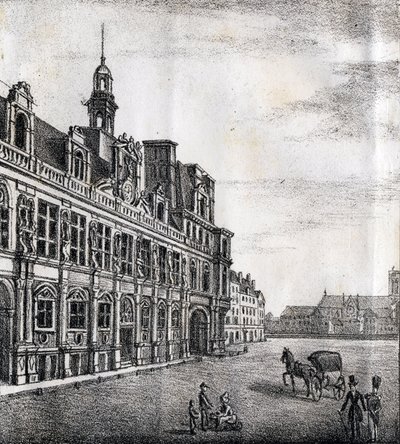 Rådhuset - "Alphabet Picturesque des Monumens de Paris" ca. 1840 (gravering) av French School