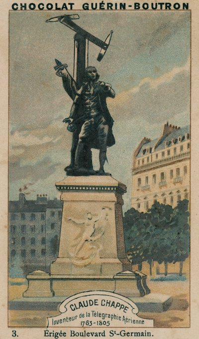 Claude Chappe, oppfinner av lufttelegrafen, 1763-1805, Erigee Boulevard St-Germain av French School