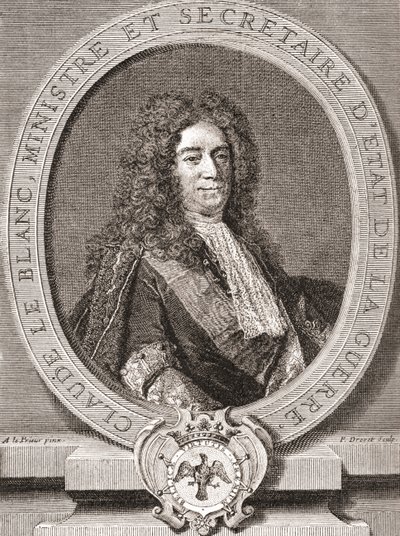 Claude Le Blanc, 1669 1728. Fransk kongelig tjenestemann for det gamle regimet og to ganger krigsminister. Fra Les Heures Libres utgitt 1908. av French School