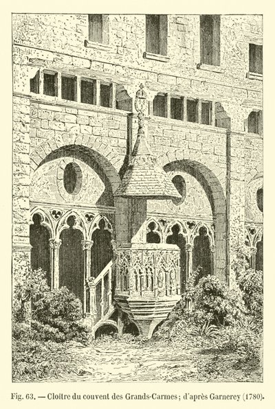 Cloister of the Convent of the Grands-Carmes; etter Garneray, 1780 av French School