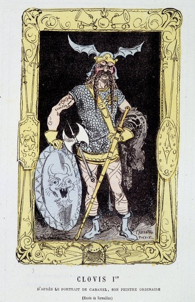 Clovis 1er - i "" History of France Tintamarresque "" av Touchatout av French School