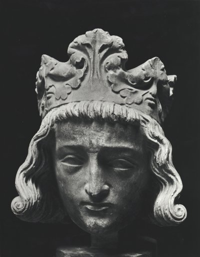 Clovis II (ca. 634-657), merovingisk frankisk konge av Neustria og Burgund (639-657), fra Abbey of Saint-Denis, originalt 1200-tall (gipsavstøpning) av French School