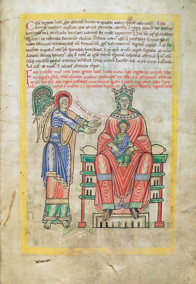 Torsk. Guelf. 1 Gud. lat. (9r), Madonna and Child, fra Liber Floridus av Lambert de Saint-Omer c.1120 av French School