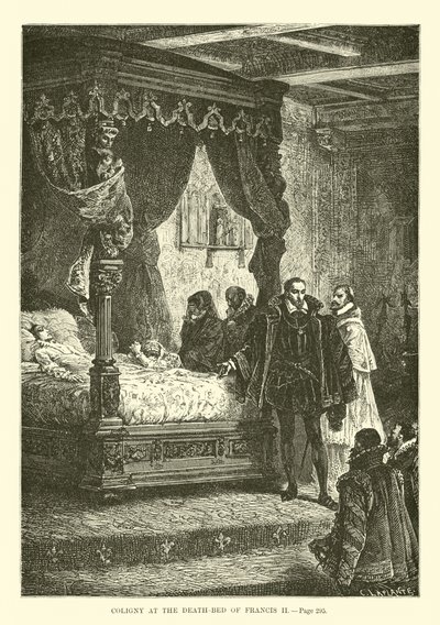 Coligny ved dødsleiet til Francis II av French School
