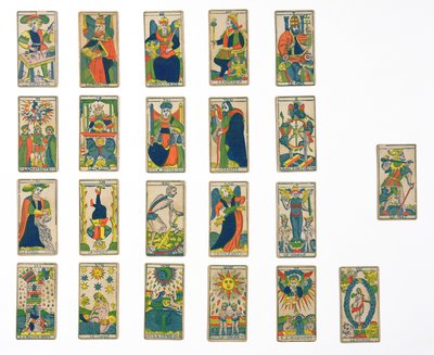 Samling av tarotkort av French School