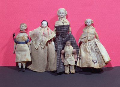 Samling av dukker, muligens brukt av Honore de Balzac (1799-1850) som et hjelpeminne for La Comedie Humaine av French School