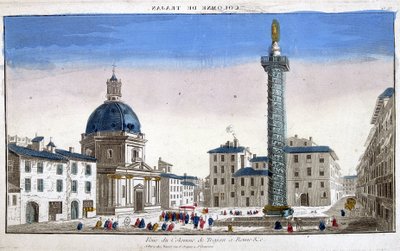 Kolonnevisning av Trajan (Trajane-søylen) (Colonna Traiana) i Roma - gravering av French School