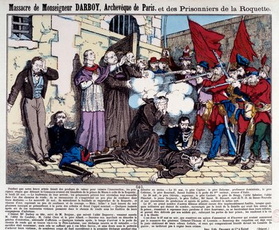 Kommune i Paris: Massakren av Monsignor Darboy (1813-1871), Archeveque of Paris og fangene til Roquette 24. mai av French School