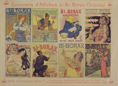 Konkurranse om beste plakat som reklamerer for det franske rengjøringsmidlet Bi-Borax Oriental, 1898 av French School