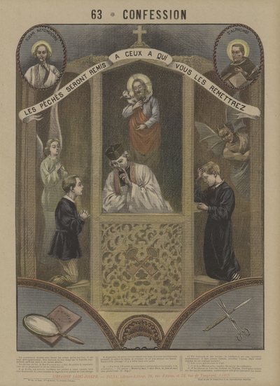 Bekjennelse (farge litho) av French School