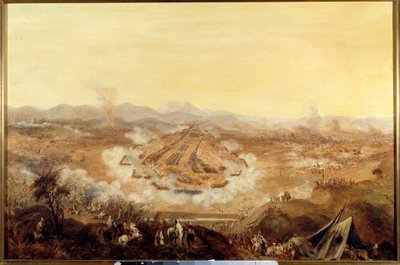 Erobringen av Algerie: "" Slaget ved Isly den 16.08.1844, som poserer marokkanerne som støtter Abd el Kader for franskmennene"" Maleri av den franske skolen. 1844 Paris, Musee de l