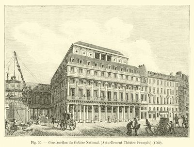 Bygging av National Theatre, for tiden Theatre Francais, 1789 av French School