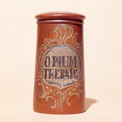 Beholder for Thebaic Opium (malt tre) av French School