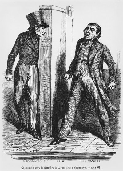 Contenson og Vautrin, illustrasjon fra Splendeurs et Miseres des Courtisanes av Honore de Balzac, utgitt 1867 av French School