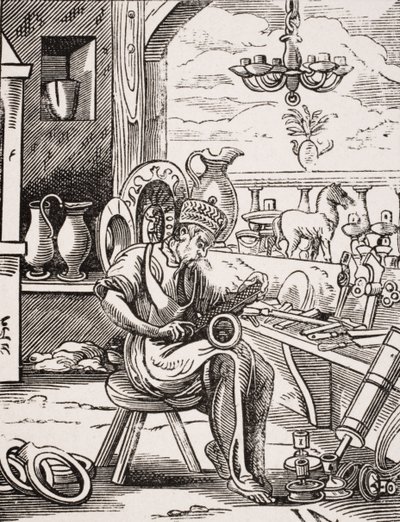 Coppersmith, reproduksjon av et tresnitt av Jost Amman (1539-91) fra 
