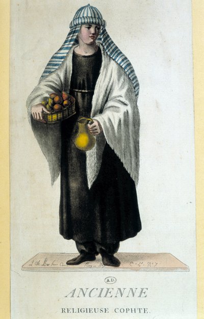 Koptisk nonne i Egypt på 1700-tallet av French School