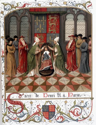 Kroningen av Henry VI i Paris i 1431 (vellum) av French School