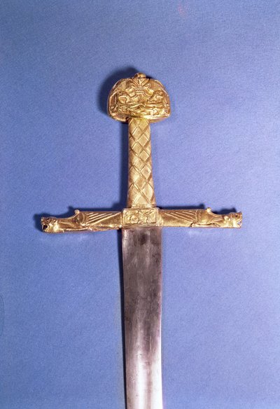 Kroningssverdet til kongene av Frankrike, tilhørende Charlemagne (742-814) kjent som 