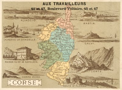 Korsika (chromolitho) av French School