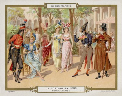 Kostyme i 1800 - merveilleuse (chromolitho) av French School