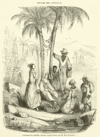 Costumes des Antilles (gravering) av French School