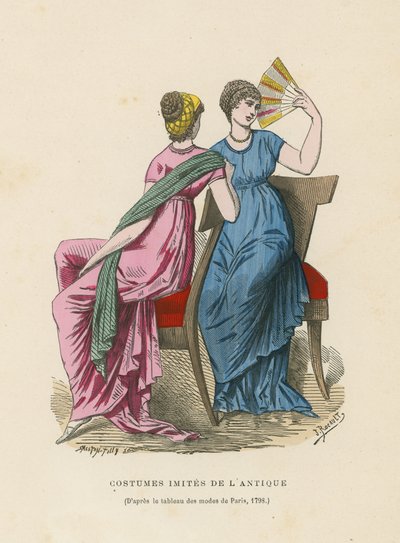 Kostymer som imiterer antikken, 1798 av French School