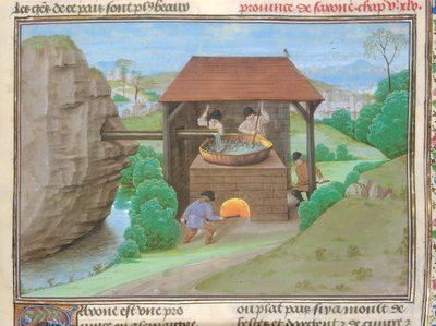 Bomull Augustus V, f.363 Saltskur med panne og ovn, illustrasjon fra 