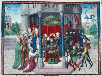 Grev Jean de Brienne, miniatyr fra «Jerusalems krøniker i forkortet form», ca. 1450 (tempera på vellum) av French School